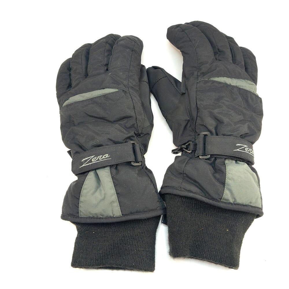 ZERO Mens Insulated Waterproof Featherlite Black Snow Ski Gloves Medium
